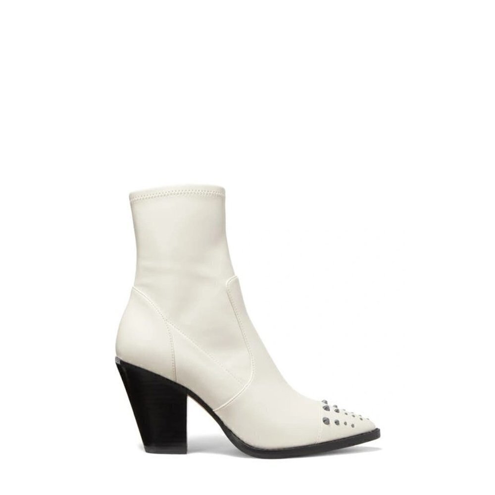 MICHAEL Michael Kors Dover Embellished Pointed Toe High Heel Booties Light Cream - Picture 2 of 10
